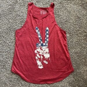 Weekend Soul Red, White & Blue Peace‎ Sign Tank NWOT Medium